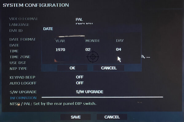 Avalon H system configuration time & date